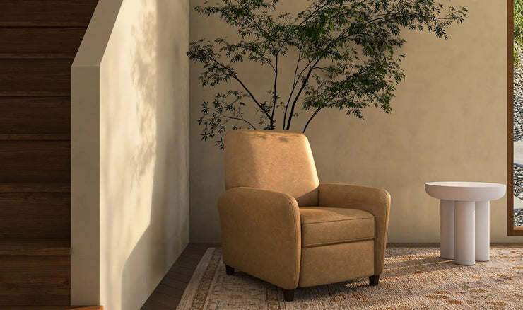 Moe's Home Collection Luna Tan Leather Recliner Chair