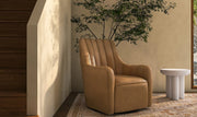 Moe's Home Collection Bowie Tan Leather Swivel Chair