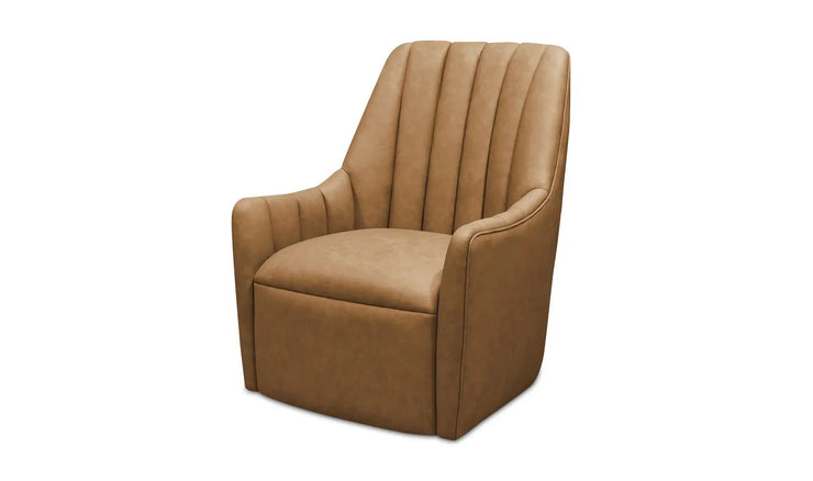 Moe's Home Collection Bowie Tan Leather Swivel Chair