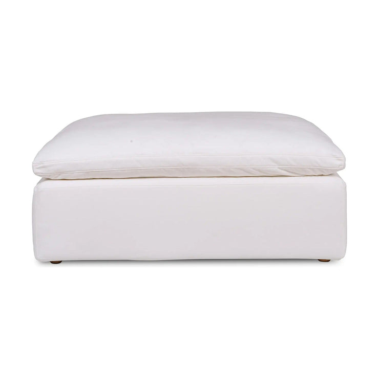 Moe’s Home Collection Clay Cream White Performance Fabric Ottoman