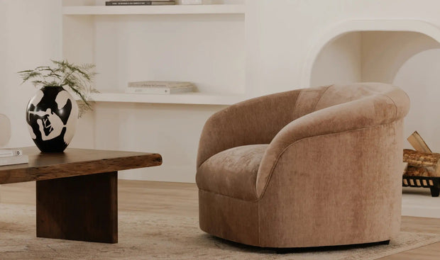 Moe's Home Collection Thora Blush Velvet Lounge Chair