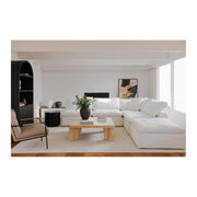 Moe’s Home Collection Clay Cream White Performance Fabric Ottoman