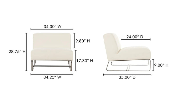Moe's Home Collection Jules Off White Outdoor Accent Chair