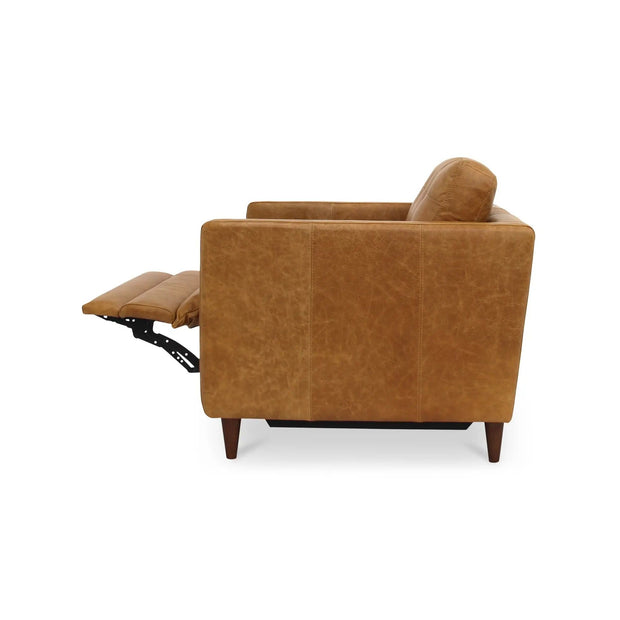 Moe's Home Collection Bridgers Tan Leather Power Recliner Chair