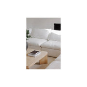 Moe’s Home Collection Clay Cream White Performance Fabric Ottoman