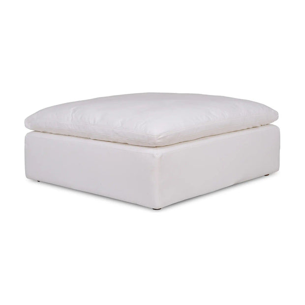 Moe’s Home Collection Clay Cream White Performance Fabric Ottoman