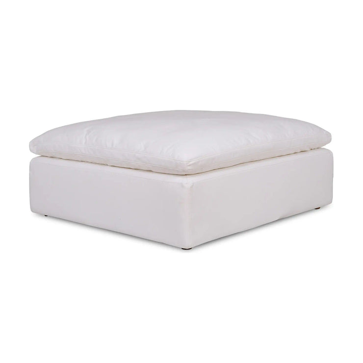 Moe’s Home Collection Clay Cream White Performance Fabric Ottoman