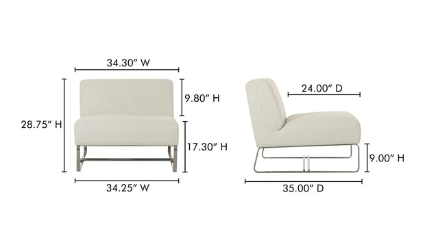 Moe's Home Collection Jules Flecked Beige Outdoor Accent Chair