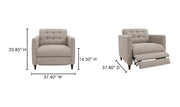 Moe's Home Collection Bridgers Warm Grey Power Recliner Chair