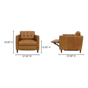 Moe's Home Collection Bridgers Tan Leather Power Recliner Chair