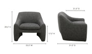 Moe's Home Collection Kenzie Shadowed Grey Accent Chair