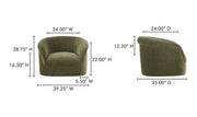 Moe's Home Collection Thora Dark Green Lounge Chair