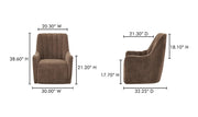 Moe's Home Collection Bowie Cool Brown Swivel Chair