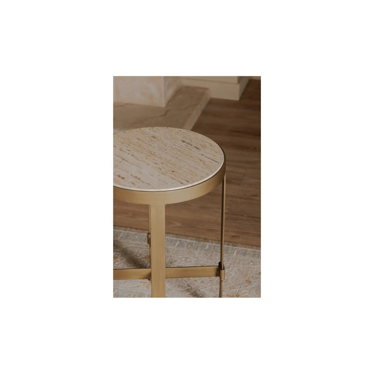 Moe's Home Collection Holli Travertine Side Table