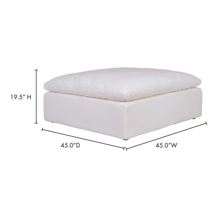 Moe’s Home Collection Clay Cream White Performance Fabric Ottoman