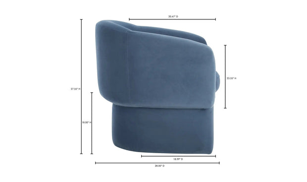 Moe's Home Collection Franco Dusted Blue Chair