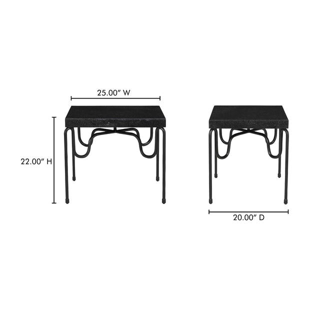 Moe's Home Collection Getty Black Granite Side Table