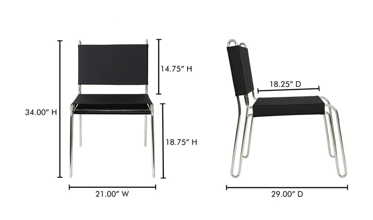 Moe's Home Collection Petra Black Leather Accent Chair