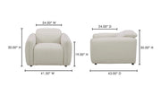 Moe's Home Collection Eli Warm White Power Recliner Chair