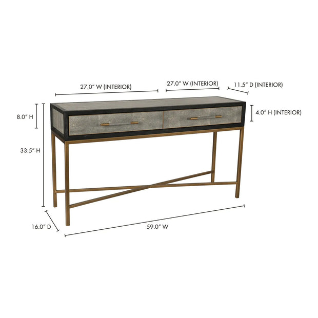Moe’s Home Mako Grey Shagreen Console Table