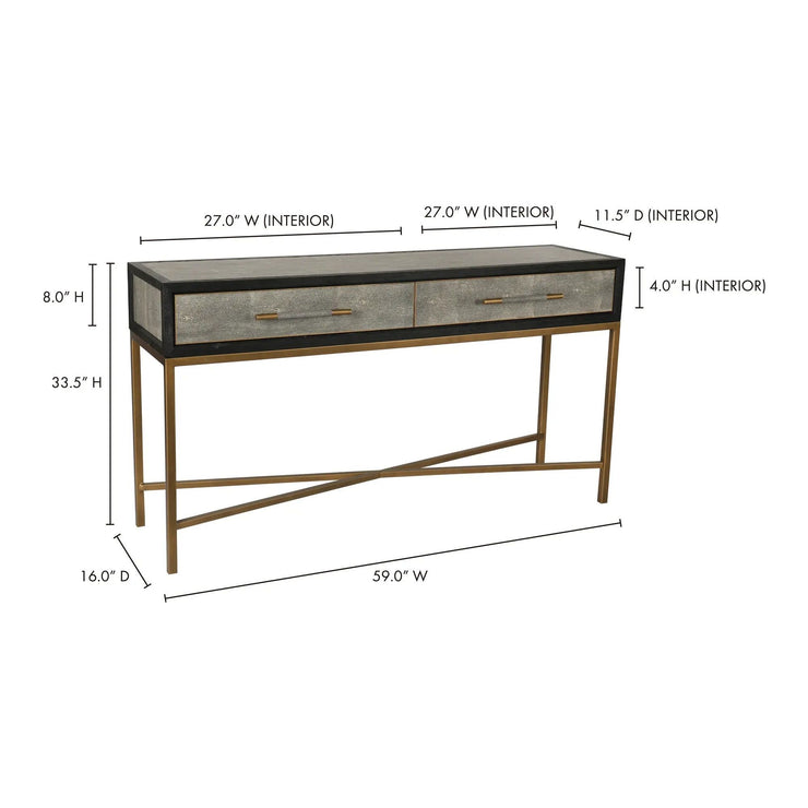 Moe’s Home Mako Grey Shagreen Console Table