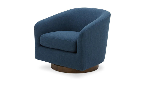 Moe's Home Collection Oscy Dark Atlantic Blue Swivel Chair