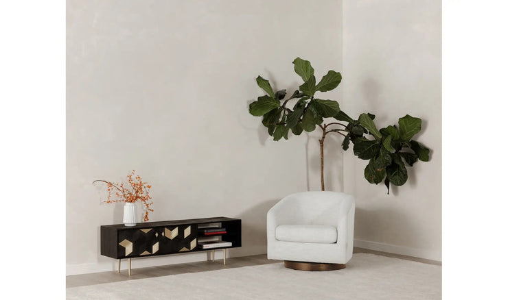 Moe's Home Collection Oscy White Swivel Chair