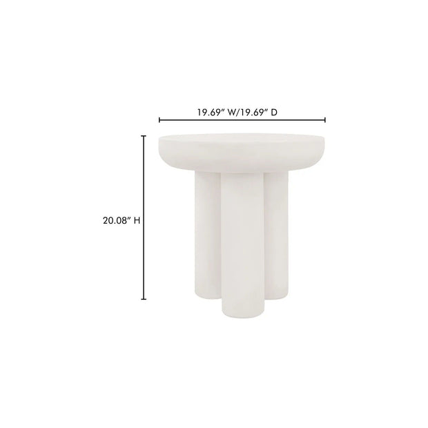 Moe's Home Collection Rocca Cream Side Table