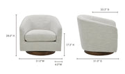 Moe's Home Collection Oscy White Swivel Chair