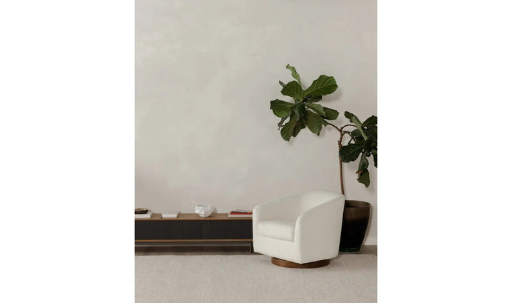 Moe's Home Collection Oscy White Faux Shearling Swivel Chair