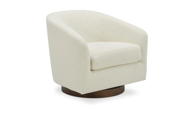 Moe's Home Collection Oscy White Faux Shearling Swivel Chair