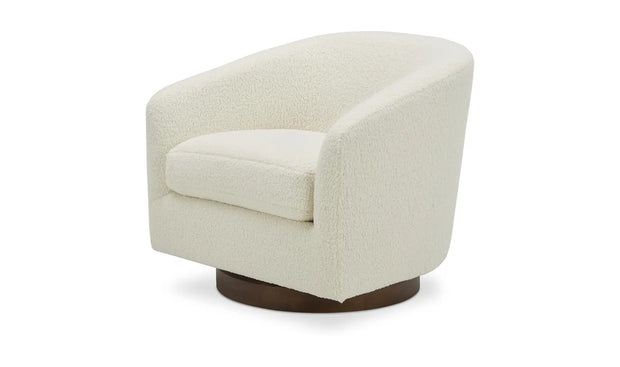 Moe's Home Collection Oscy White Faux Shearling Swivel Chair