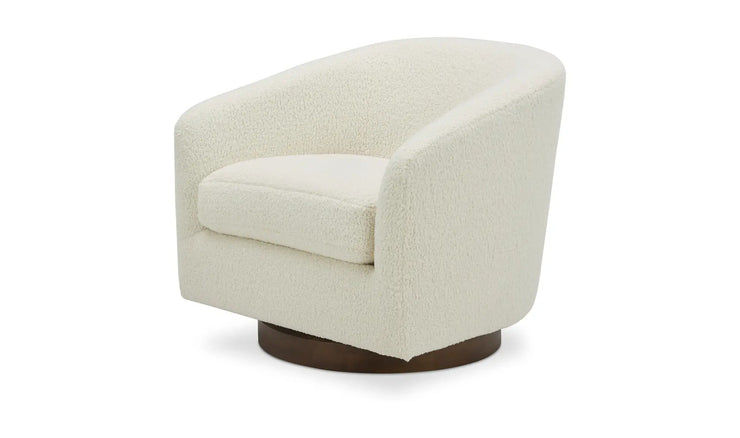 Moe's Home Collection Oscy White Faux Shearling Swivel Chair