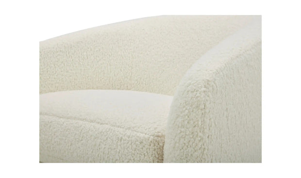 Moe's Home Collection Oscy White Faux Shearling Swivel Chair