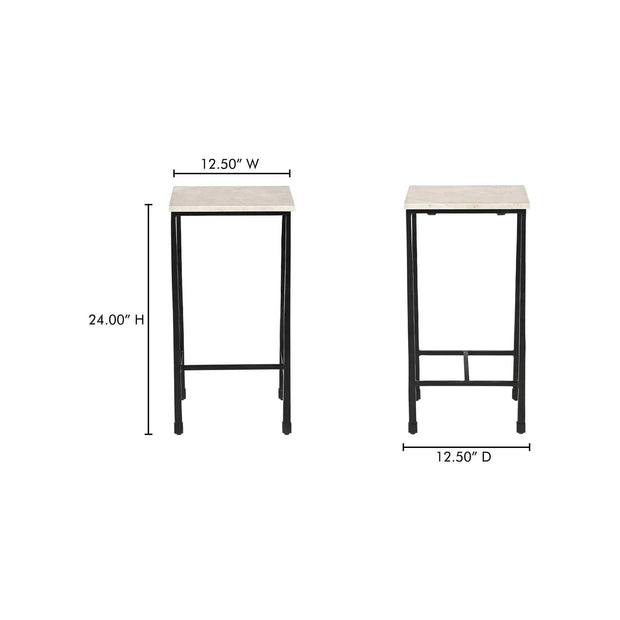 Moe's Home Collection River Botticino Marble Side Table