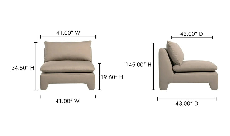 Moe's Home Collection Estelle Flax Lounge Chair