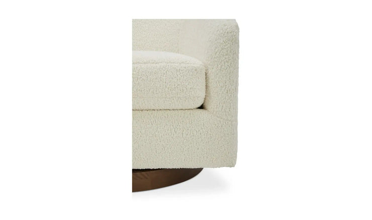 Moe's Home Collection Oscy White Faux Shearling Swivel Chair