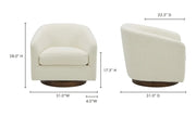 Moe's Home Collection Oscy White Faux Shearling Swivel Chair