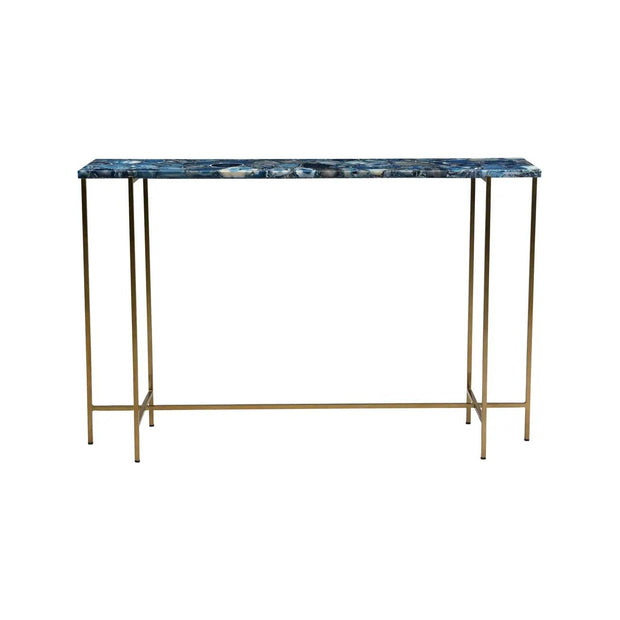 Moe’s Home Collection Blue Agate and Gold Iron Console Table