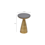 Moe's Home Collection Font Black Granite Top Brass Side Table