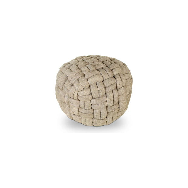 Moe’s Home Collection Bronya Cappuccino Cable Knit Pouf