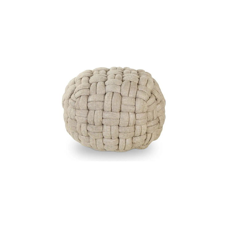 Moe’s Home Collection Bronya Cappuccino Cable Knit Pouf