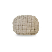 Moe’s Home Collection Bronya Cappuccino Cable Knit Pouf