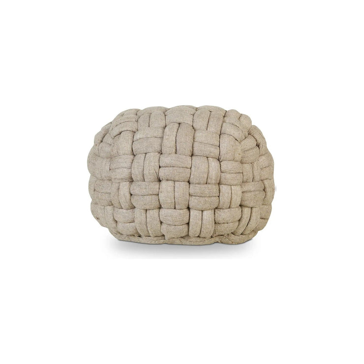 Moe’s Home Collection Bronya Cappuccino Cable Knit Pouf