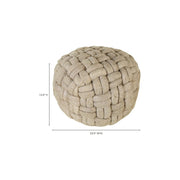 Moe’s Home Collection Bronya Cappuccino Cable Knit Pouf