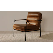 Moe's Home Collection Verlaine Chestnut Brown Leather Armchair