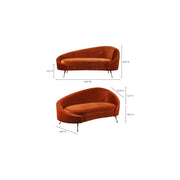 Moe’s Home Collection Abigail Umber Velvet Chaise