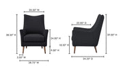 Moe's Home Collection Fisher Charcoal Armchair