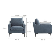 Moe's Home Collection Paris Blue Armchair