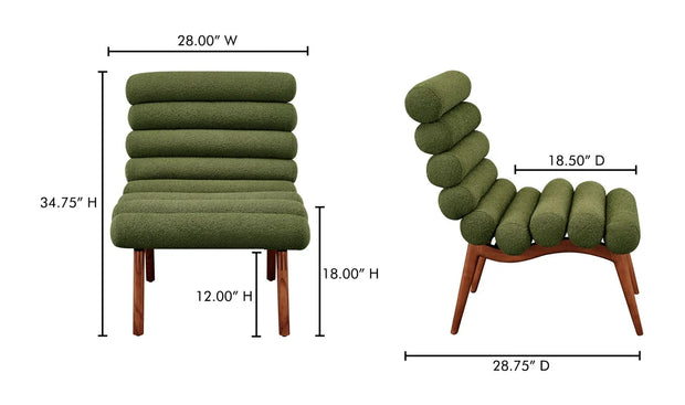 Moe's Home Collection Arlo Dark Green Accent Chair